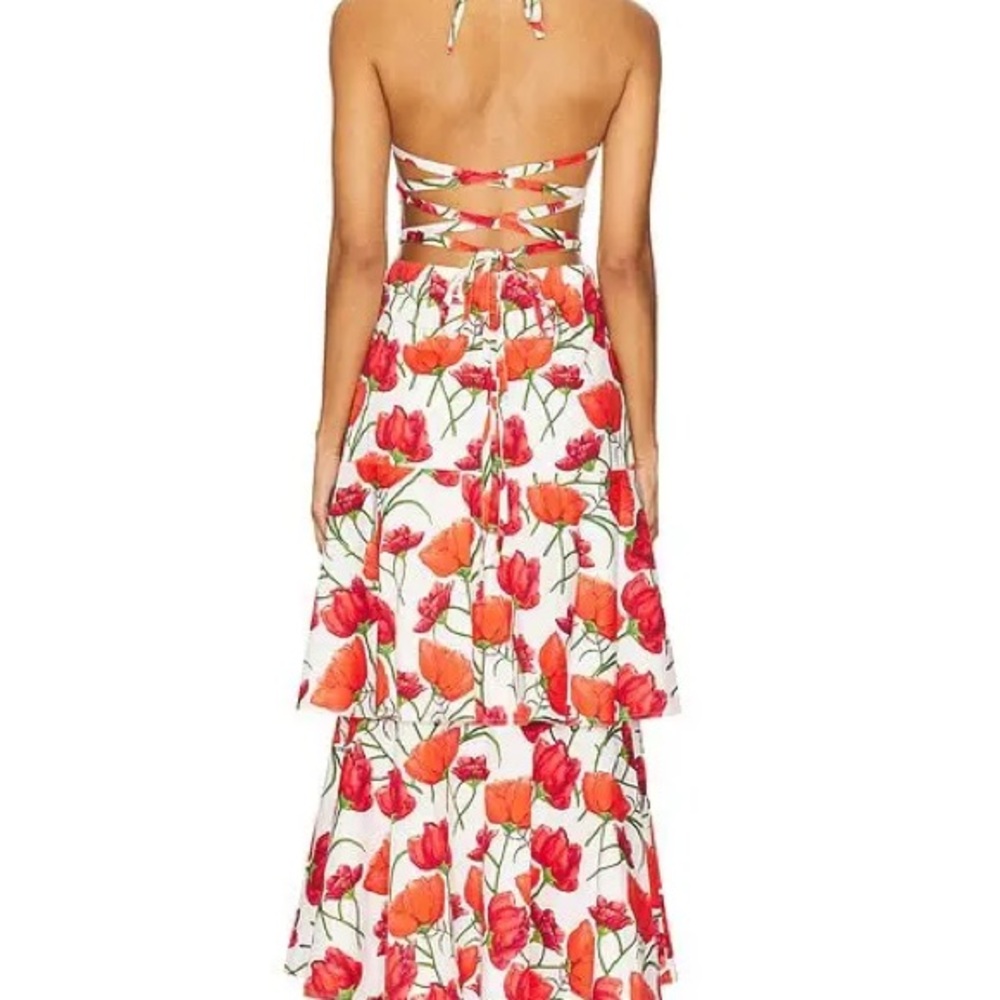 Millie Peonia Poplin Dress Red Multi - Picture 3 of 7